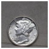 1940 BU Silver Mercury Dime