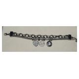 Mesh/Link Chain & Charms Bracelet  Marked Guess