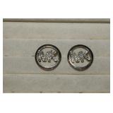 MK Stud Earrings w/ Rhinestones