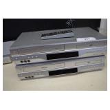 Two Toshiba Combo VHS / DVD Players with 1 remote