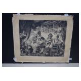'Spanish Fiesta' Vintage Etching Signed by Lajos