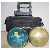 Bowling Ball Cart With Two Bowling Balls