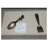 Vtg Sterling Child's Loop Spoon and Bo Peep Fork