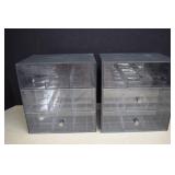2- Plastic Stackable Organizers With Clear Drawers