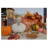 Fall Decor - Leaves Garland, Disco Pumpkin, Pillow