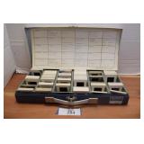 Box of European Travel Slides in Metal Box
