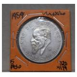 1959Mo Mexico Silver Five Peso  0.72 Fine  18.055G