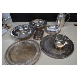 Silver Plate Trays and Vessels with Polisher. Some