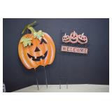 Metal Yard Stake Pumpkin Decor
