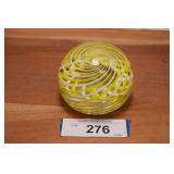 Yellow Swirl Art Glass paperweight