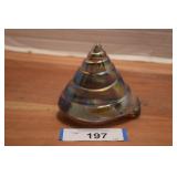 Hand Blown Iridescent Paper Weight Shell