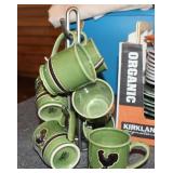 Cracker Barrel Rooster Coffee Mugs & Stand