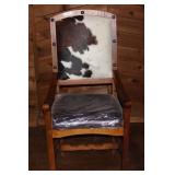 Custom High Back Cowhide Arm Chair (one of two)