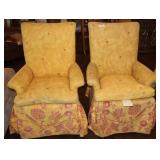 Two Pearson Accent Chairs Yellow/Floral