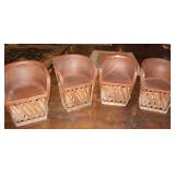 Four Mexican Equipale Barrel Chairs