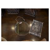 Round Wall Mirror and Metal King of Clubs