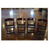 Four Matching Wood Folding Chairs