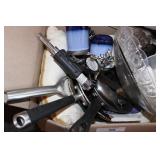 Box Lot Of Kitchen Pans, S/P Shakers And More