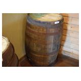 Large Whiskey Barrel.