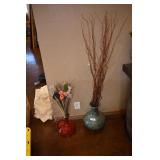2 vases With Decorative Flowers/Branches