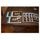 7 Signs; 4 No Smoking, 3 Exit