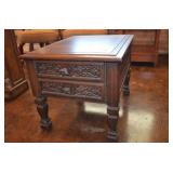 Carved Occasional Table with Drawer