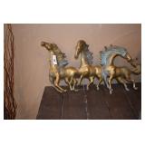 Brass Running Horses Wall Mount