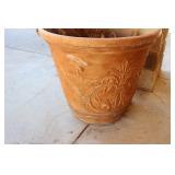 Large Ornate Clay Pot  Some Cracks