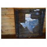 Texas State Cutout Wood Framed Mirror