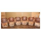 Six Mexican Equipale Barrel Chairs