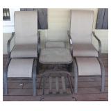 Two Patio Chairs W/Foot Rests & More