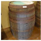 Large Whiskey Barrel.
