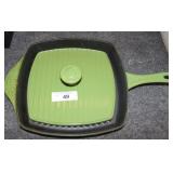 Green Calphalon Cast Iron Square Skillet Griddle