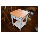 Two Tone Wooden Side Table W/ Drawer