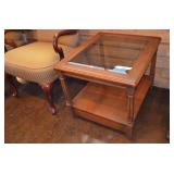 Side Table with Drawer and Beveled Glass