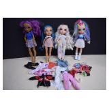 Four Rainbow High Dolls and Clothes