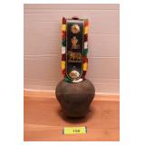 Vintage Alpine Cow Bell Brass w/Ornate Leather