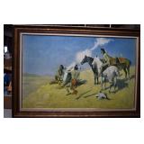Framed Frederick Remington 'The Smoke Signal'-