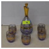 VTG Murano Glass Decanter Set Artist Signed