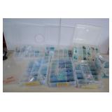 Seven Plastic Sorters Of Turquoise Colored Beads