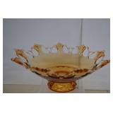 Westmoreland Ring & Petal Golden Amber Glass 11'