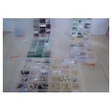 Six Plastic Sorters With Pearls & Glass Beads