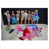 Collection Of Barbie Dolls and Clothes