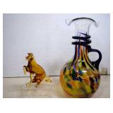 Vtg. Blown Viking Glass Horse & Hand Blown Italian