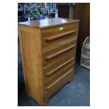 Vintage Solid Oak Four Drawer Chest. Dove Tail