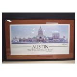 Framed Austin Texas Print 35x21'