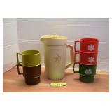 Vintage Tupperware Pitcher & Cups