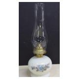 Vtg. Lamplight Farms Victoria Rose Opaque Oil Lamp
