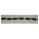Sterling, Green Onyx* Bracelet  Marked Joymex