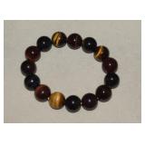 Tiger Eye & Hawk's Eye Beaded Stretch Bracelet